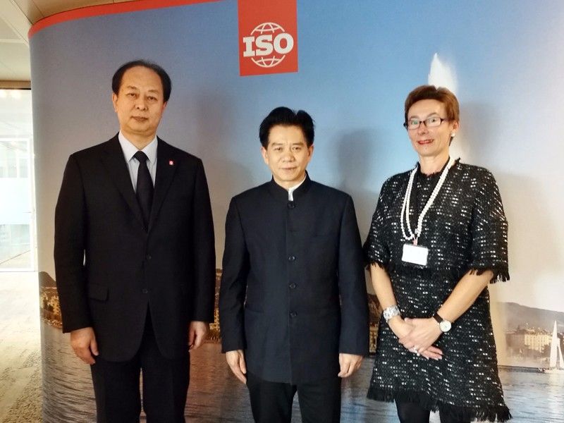 Chairman HeXuming visited the International Standardization Organization (ISO), Chairman ZhangXiaogang, Sophie Clivio, Chief Technology Officer, gave a kind reception